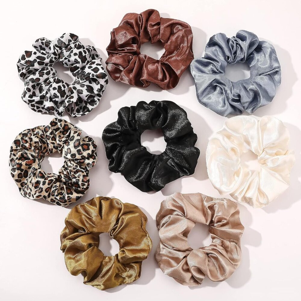 Scrunchies Hair Ties Silk Satin Scrunchy - Hair Elastics Bands Ponytail Holder P